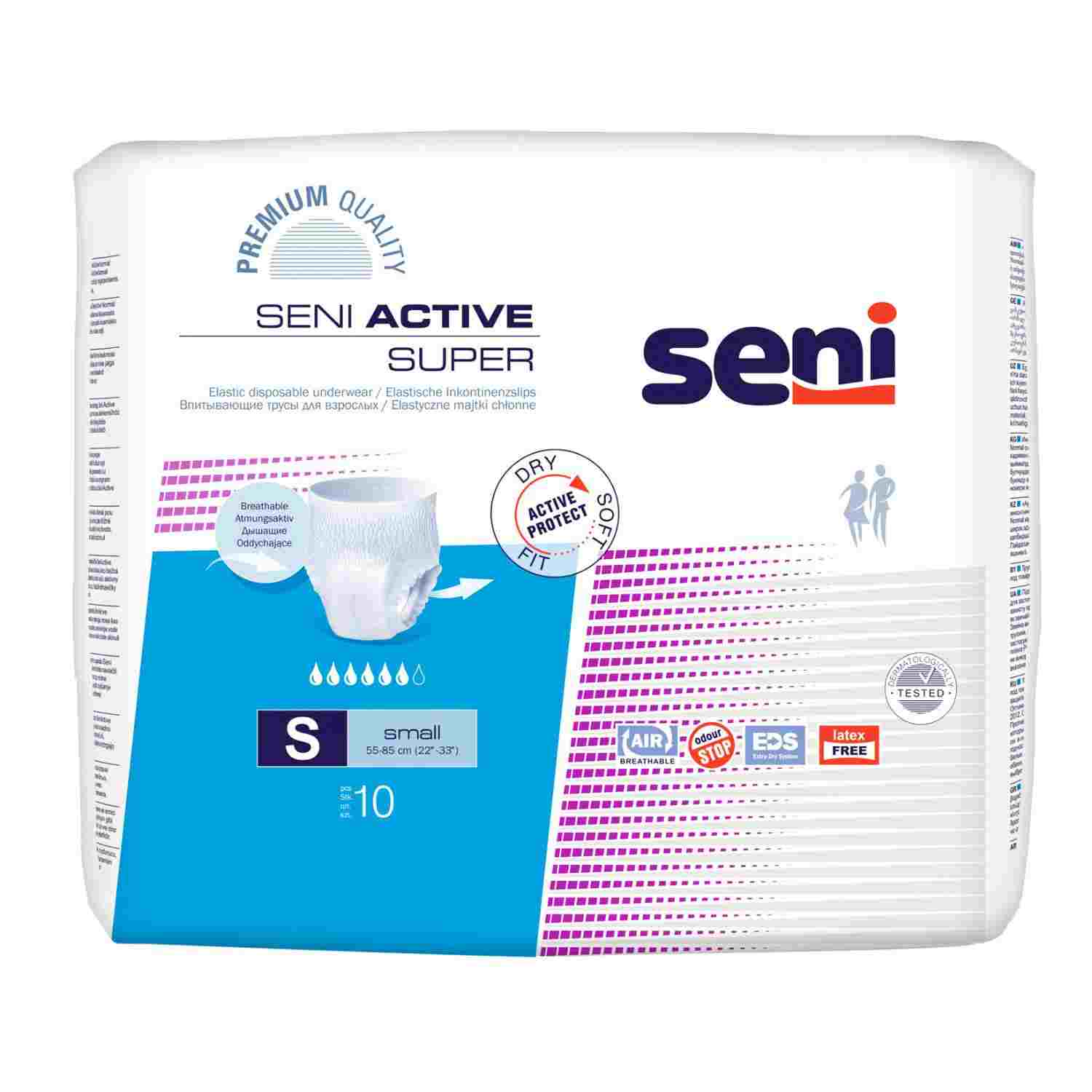 Seni Active Super - Inkontinenzpants, mittlere Saugstärke - bis 1600 ml, Gr. S-XL